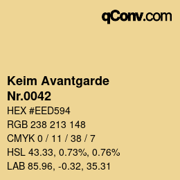 颜色代码: Keim Avantgarde - Nr.0042 | qconv.com