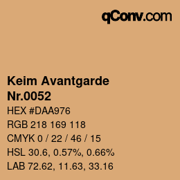 颜色代码: Keim Avantgarde - Nr.0052 | qconv.com