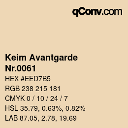 颜色代码: Keim Avantgarde - Nr.0061 | qconv.com