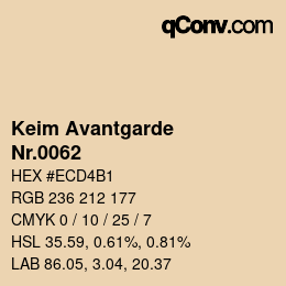 颜色代码: Keim Avantgarde - Nr.0062 | qconv.com