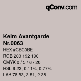 颜色代码: Keim Avantgarde - Nr.0063 | qconv.com