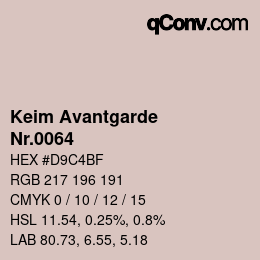 颜色代码: Keim Avantgarde - Nr.0064 | qconv.com