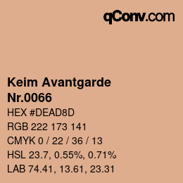 颜色代码: Keim Avantgarde - Nr.0066 | qconv.com