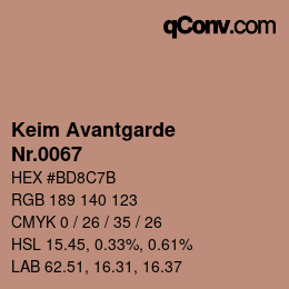 颜色代码: Keim Avantgarde - Nr.0067 | qconv.com