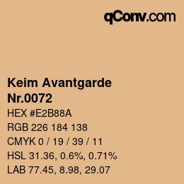 颜色代码: Keim Avantgarde - Nr.0072 | qconv.com