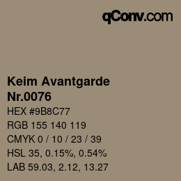 颜色代码: Keim Avantgarde - Nr.0076 | qconv.com