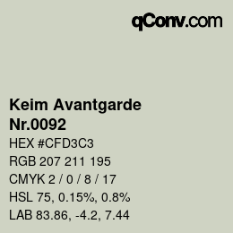 颜色代码: Keim Avantgarde - Nr.0092 | qconv.com