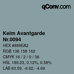 颜色代码: Keim Avantgarde - Nr.0094 | qconv.com