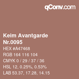 颜色代码: Keim Avantgarde - Nr.0095 | qconv.com