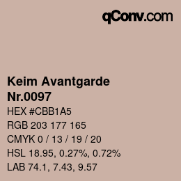颜色代码: Keim Avantgarde - Nr.0097 | qconv.com