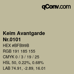 颜色代码: Keim Avantgarde - Nr.0101 | qconv.com
