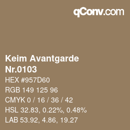 颜色代码: Keim Avantgarde - Nr.0103 | qconv.com
