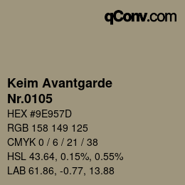 颜色代码: Keim Avantgarde - Nr.0105 | qconv.com