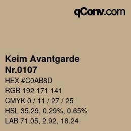 颜色代码: Keim Avantgarde - Nr.0107 | qconv.com