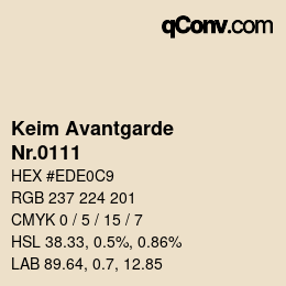 颜色代码: Keim Avantgarde - Nr.0111 | qconv.com