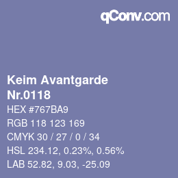 颜色代码: Keim Avantgarde - Nr.0118 | qconv.com