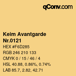 颜色代码: Keim Avantgarde - Nr.0121 | qconv.com