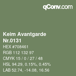 颜色代码: Keim Avantgarde - Nr.0131 | qconv.com
