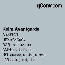 颜色代码: Keim Avantgarde - Nr.0141 | qconv.com