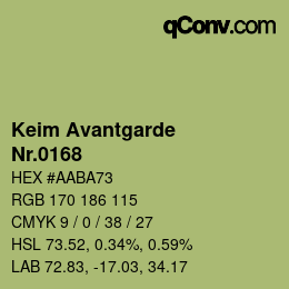 颜色代码: Keim Avantgarde - Nr.0168 | qconv.com