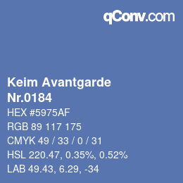 颜色代码: Keim Avantgarde - Nr.0184 | qconv.com