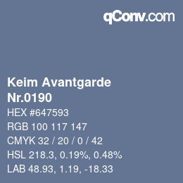 カラーコード: Keim Avantgarde - Nr.0190 | qconv.com