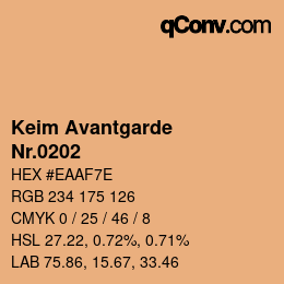 颜色代码: Keim Avantgarde - Nr.0202 | qconv.com