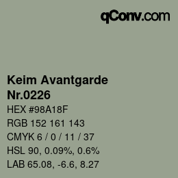 颜色代码: Keim Avantgarde - Nr.0226 | qconv.com