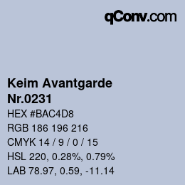 颜色代码: Keim Avantgarde - Nr.0231 | qconv.com