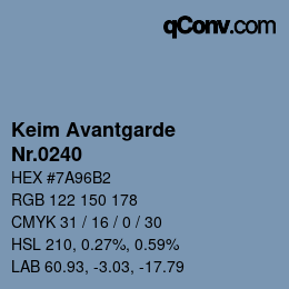 颜色代码: Keim Avantgarde - Nr.0240 | qconv.com