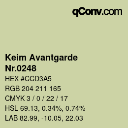 颜色代码: Keim Avantgarde - Nr.0248 | qconv.com