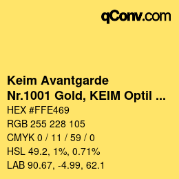 Farbcode: Keim Avantgarde - Nr.1001 Gold, KEIM Optil Monochromton | qconv.com