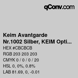 Farbcode: Keim Avantgarde - Nr.1002 Silber, KEIM Optil Monochromton | qconv.com