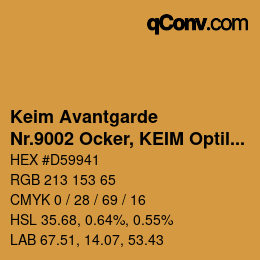 Code couleur: Keim Avantgarde - Nr.9002 Ocker, KEIM Optil Monochromton | qconv.com