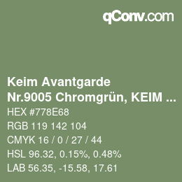 Código de color: Keim Avantgarde - Nr.9005 Chromgrün, KEIM Soldalit Monochromton | qconv.com