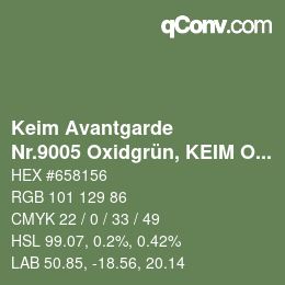 Código de color: Keim Avantgarde - Nr.9005 Oxidgrün, KEIM Optil Monochromton | qconv.com