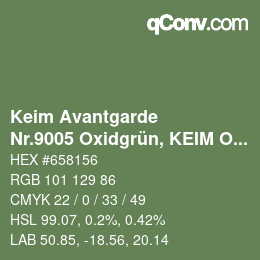 Code couleur: Keim Avantgarde - Nr.9005 Oxidgrün, KEIM Optil Monochromton | qconv.com
