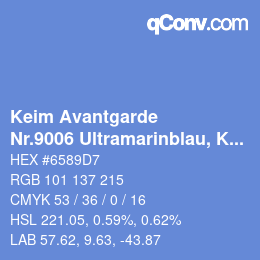 Código de color: Keim Avantgarde - Nr.9006 Ultramarinblau, KEIM Optil Monochromton | qconv.com