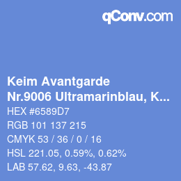 カラーコード: Keim Avantgarde - Nr.9006 Ultramarinblau, KEIM Optil Monochromton | qconv.com