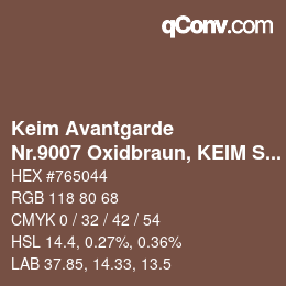 Farbcode: Keim Avantgarde - Nr.9007 Oxidbraun, KEIM Soldalit Monochromton | qconv.com