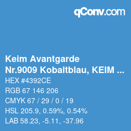 Código de color: Keim Avantgarde - Nr.9009 Kobaltblau, KEIM Optil Monochromton | qconv.com