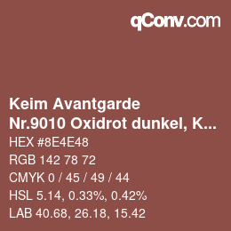 Código de color: Keim Avantgarde - Nr.9010 Oxidrot dunkel, KEIM Soldalit Monochromton | qconv.com