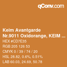 Farbcode: Keim Avantgarde - Nr.9011 Oxidorange, KEIM Optil Monochromton | qconv.com