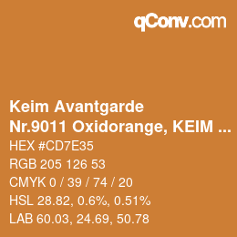 カラーコード: Keim Avantgarde - Nr.9011 Oxidorange, KEIM Optil Monochromton | qconv.com