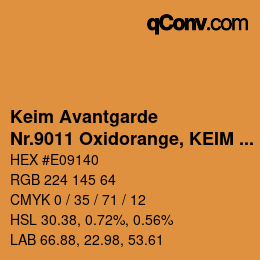 Farbcode: Keim Avantgarde - Nr.9011 Oxidorange, KEIM Soldalit Monochromton | qconv.com