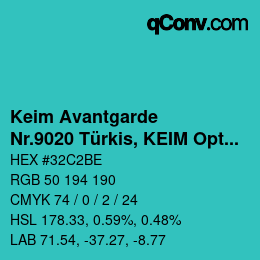 カラーコード: Keim Avantgarde - Nr.9020 Türkis, KEIM Optil Monochromton | qconv.com