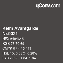 カラーコード: Keim Avantgarde - Nr.9021 | qconv.com