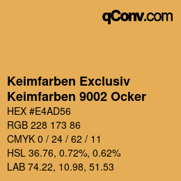 カラーコード: Keimfarben Exclusiv - Keimfarben 9002 Ocker | qconv.com