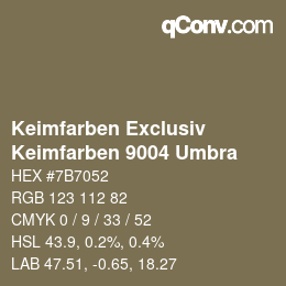 カラーコード: Keimfarben Exclusiv - Keimfarben 9004 Umbra | qconv.com