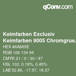 カラーコード: Keimfarben Exclusiv - Keimfarben 9005 Chromgruen | qconv.com